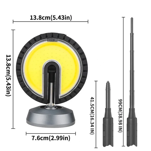 POWERMASTER PM-24564 25 WATT USB - TYPE-C GİRİŞLİ COB LEDLİ TEK YÖNLÜ 180 DERECE SOLAR ÇALIŞMA LAMBASI - 5