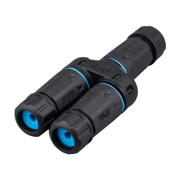 POWERMASTER PM-24590 DİŞİ - 2X DİŞİ IP68 SU GEÇİRMEZ RJ45 KONNEKTÖR - 2