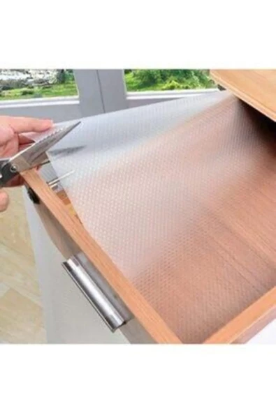 Sermat Sılver Eva Shelf Liner Şeffaf Kaydırmaz Raf Dolap Ve Çekmece Örtüsü 45 Cm X 10 Metre   -RF50 - 2