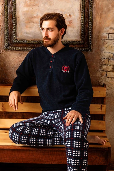 Nisanca 3 Renk Kışlık Erkek Polar Pijama Takımı - 5
