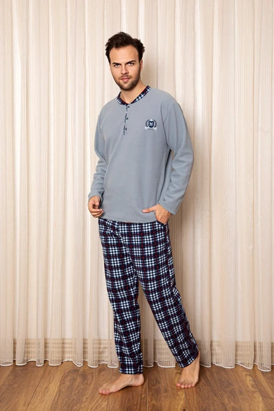 Nisanca 3 Renk Kışlık Erkek Polar Pijama Takımı - 8
