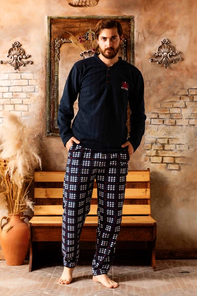 Nisanca 3 Renk Kışlık Erkek Polar Pijama Takımı - 6