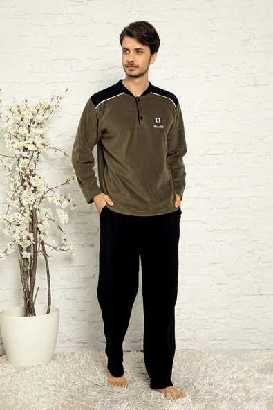 Nisanca 3 Renk Kışlık Erkek Polar Pijama Takımı - 10