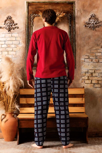 Nisanca 3 Renk Kışlık Erkek Polar Pijama Takımı - 4