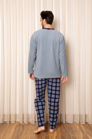 Nisanca 3 Renk Kışlık Erkek Polar Pijama Takımı - 9