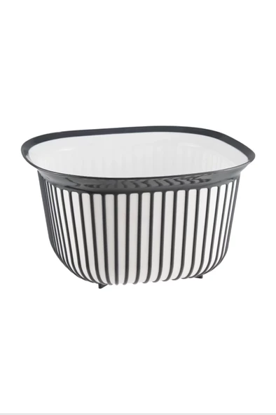 Linea Kare Çizgi Desenli Kase 4 Lt TOPTANBULURUM -BNM-3712