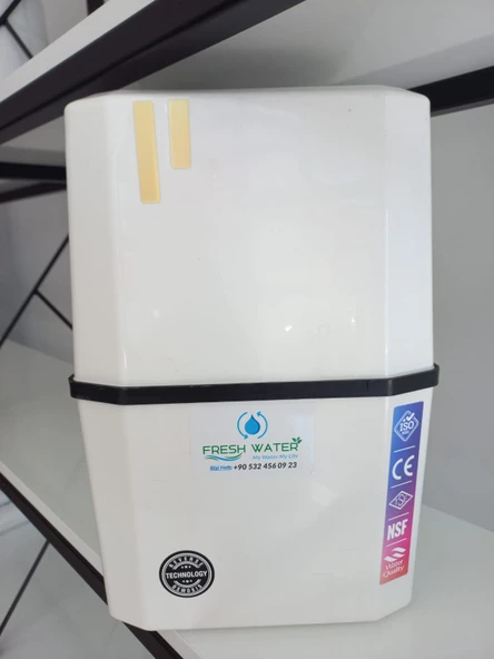 Fresh Water  Beyaz Siyah Kuşaklı 14 Aşamalı 8 LT  Çelik Tanklı 5 Filtreli Yüksek Mineralli Pompasız Su Arıtma Cihazı - 2