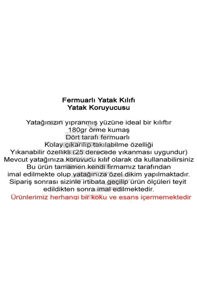 Kılıf Nano 150x200 Yatak Kılıfı Koruyucusu Yatak Örtüsü Fermuarlı Kılıf Kapitone  Açıklamayı Okuyunuz - 3