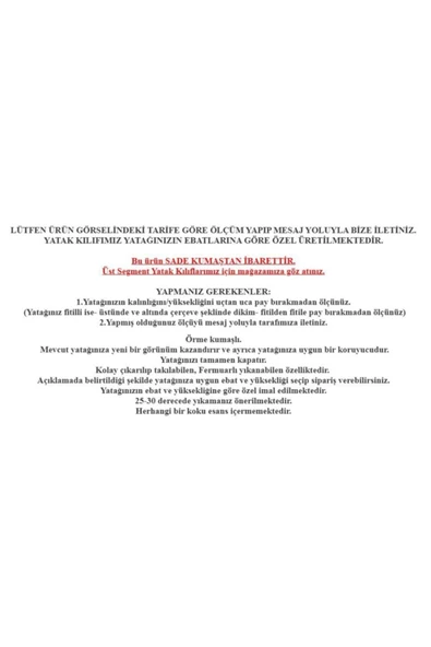 Kılıf 140x200 Yatak Kılıfı Koruyucusu Fermuarlı Kılıf Yatağa Özel Üretim - Resim 3