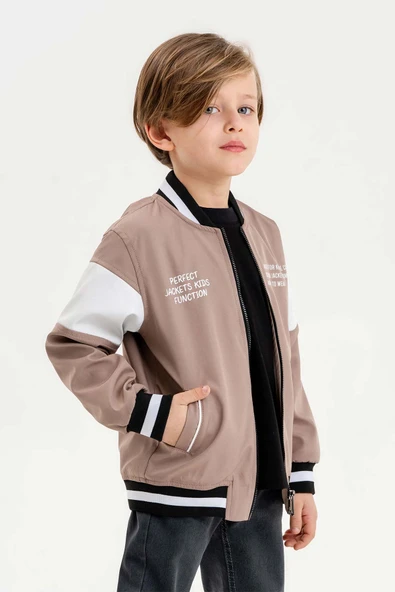 Çift Cepli Fermuarlı Kolej Su Geçirmez Erkek Çocuk Ceket - 7