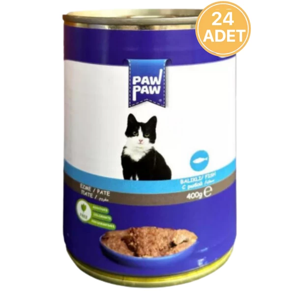 Paw Paw Balıklı Yetişkin Kedi Konservesi 400gr (24 Adet )