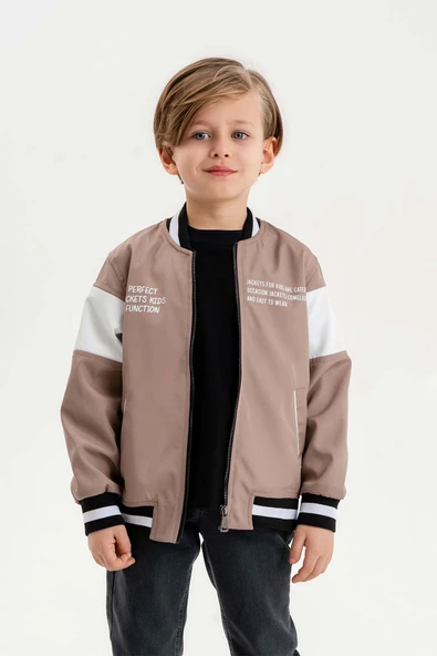 Çift Cepli Fermuarlı Kolej Su Geçirmez Erkek Çocuk Ceket - 6