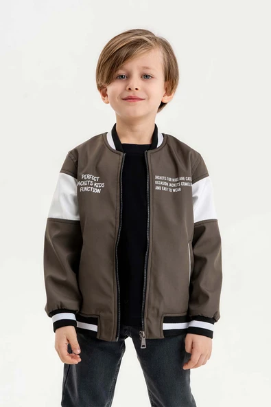 Çift Cepli Fermuarlı Kolej Su Geçirmez Erkek Çocuk Ceket - 4