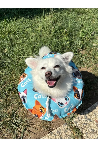 Kedi-Köpek Boyunluk-Elizabeth Yakalık Operasyon Boyunluk-kedi Boyun Yastığı(ÖZEL KUMAŞ)Maviş Kediler