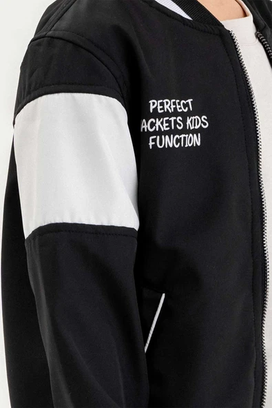 Çift Cepli Fermuarlı Kolej Su Geçirmez Erkek Çocuk Ceket - 11