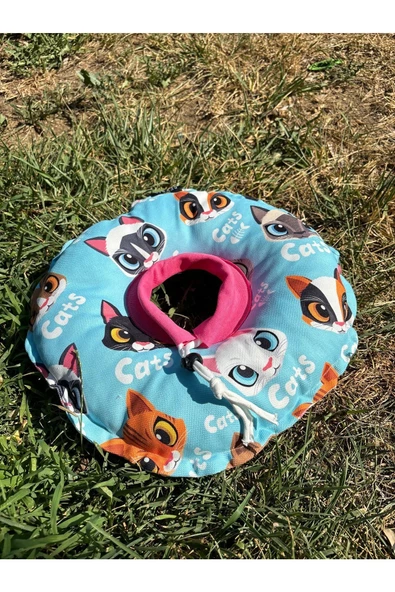 Kedi-Köpek Boyunluk-Elizabeth Yakalık Operasyon Boyunluk-kedi Boyun Yastığı(ÖZEL KUMAŞ)Maviş Kediler - 3