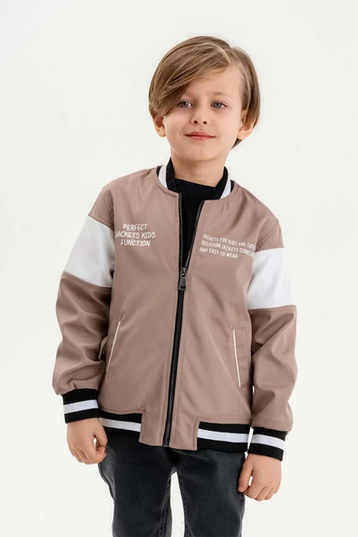 Çift Cepli Fermuarlı Kolej Su Geçirmez Erkek Çocuk Ceket - 3