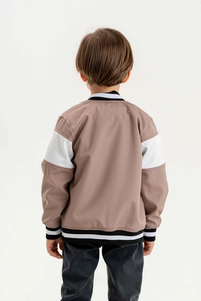 Çift Cepli Fermuarlı Kolej Su Geçirmez Erkek Çocuk Ceket - Resim 2