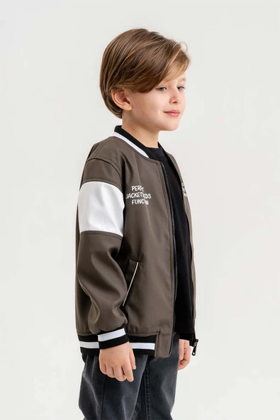 Çift Cepli Fermuarlı Kolej Su Geçirmez Erkek Çocuk Ceket - 5