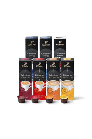 Tchibo Cafissimo Deneme Seti Caffè Crema, Espresso Ve Kaffee, 70 Adet (7x10 Kahve Kapsülü)