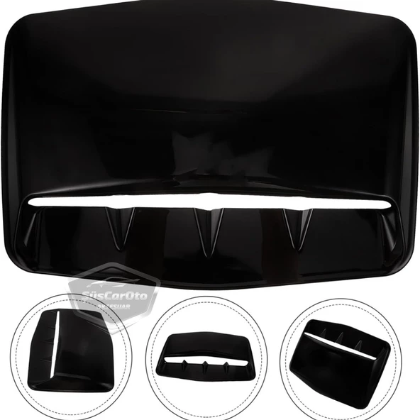 Üniversal Her Araca Uyumlu Geniş Midi Boy Kaput Üstü Havalandırma Izgarası Tavan Vent Air Scoop İthal Shark Tip 42 x 25 cm - 9