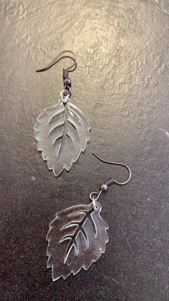 Parlak Mint Yeşil Renkli Platin Aksesuarlı Yaprak Şekil Sallantılı El Yapımı Epoksi Küpe Hediyelik - Resim 7