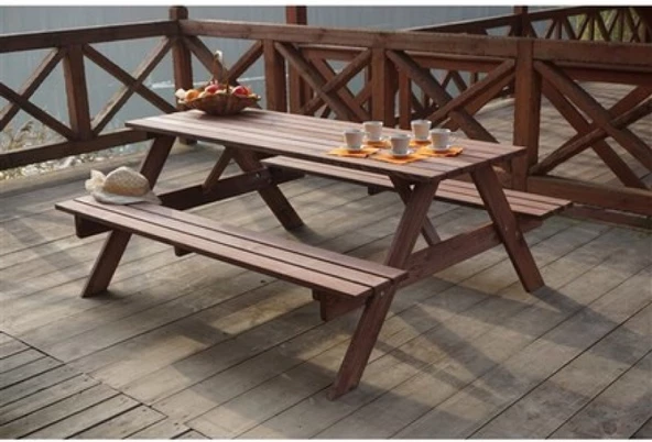 Pinoxi Ahşap Bahçe Masası Piknik Masası - 2