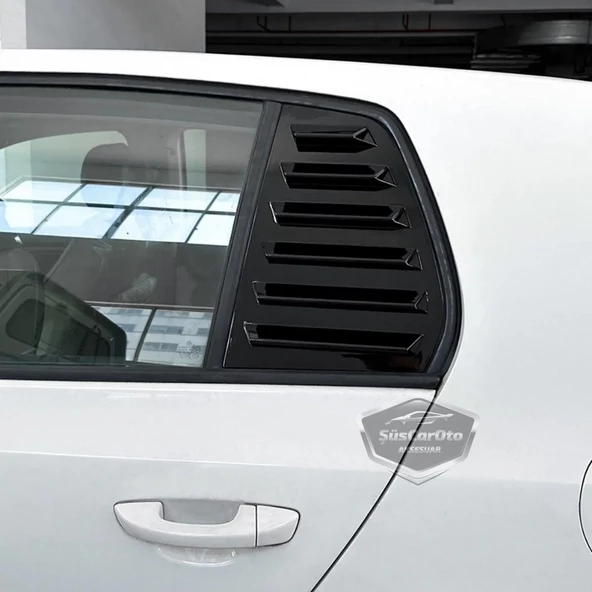 Vw Golf 6 2008-2012 Uyumlu Kelebek Cam Izgarası Kelebek Cam Vizörü Havalandırma Sağ Sol Takım Parlak Siyah - 5