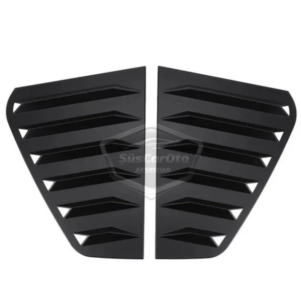 Vw Golf 6 2008-2012 Uyumlu Kelebek Cam Izgarası Kelebek Cam Vizörü Havalandırma Sağ Sol Takım Parlak Siyah - 8