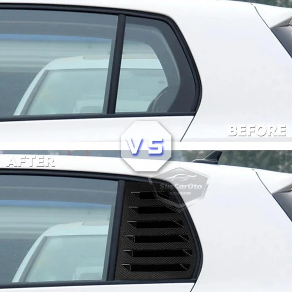 Vw Golf 6 2008-2012 Uyumlu Kelebek Cam Izgarası Kelebek Cam Vizörü Havalandırma Sağ Sol Takım Parlak Siyah - 3