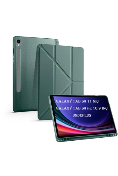 Samsung Galaxy Tab S9 Fe X510 X516 Kılıf Uyumlu Kalem Bölmeli Trifolding Case