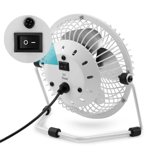 Hadron HDX7252 18 CM Metal Masaüstü USB Vantilatör Beyaz - 5