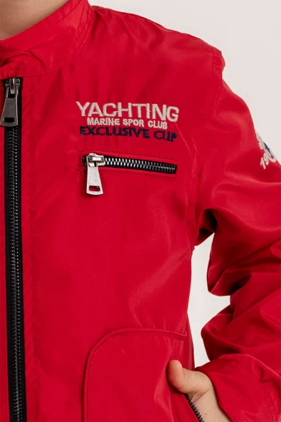 Çift Cepli Fermuarlı Su Geçirmez Erkek Çocuk Ceket - 9