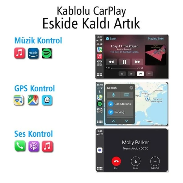 Powermaster PM-24508 Wireless Kablosuz Apple iphone Carplay Araç İçi Ekran yansıtma 4.0 Versiyon - Resim 6