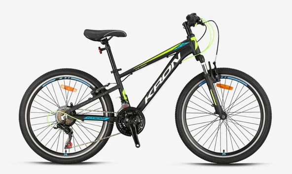 KRON XC 75 24 JANT 21 VİTES HİDROLİK DİSK FREN ALÜMİNYUM BİSİKLET MAT SİYAH-BEYAZ/NEON SARI/MAVİ - 2