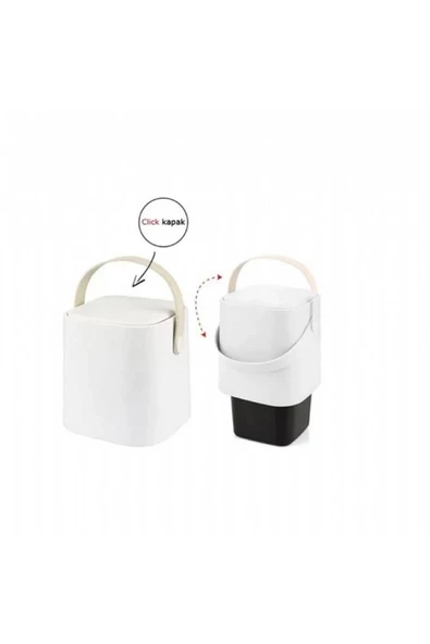 Tuffex Beyaz Sihirli Çöp Kovası 4 Lt