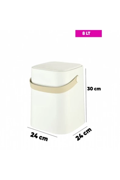 Tuffex Beyaz Sihirli Çöp Kovası 8 Lt