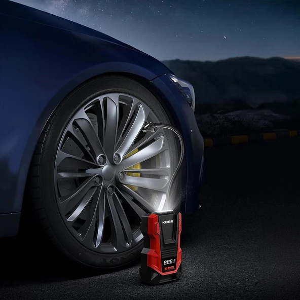 Kobb Kb220 12Volt/220Volt 150 Psı Dijital Basınç Göstergeli Lastik Şişirme Pompası - 4