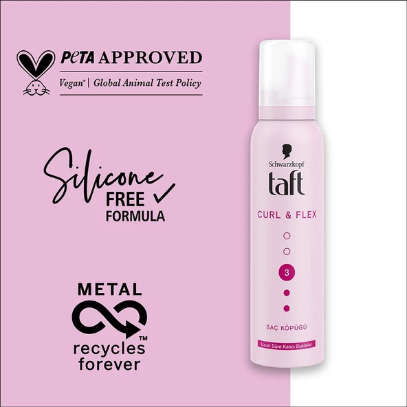 Taft Saç Köpüğü Curl & Flex No: 3 Uzun Süre Kalıcı Bukleler 150 ml - 3
