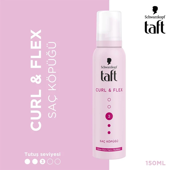 Taft Saç Köpüğü Curl & Flex No: 3 Uzun Süre Kalıcı Bukleler 150 ml - 2