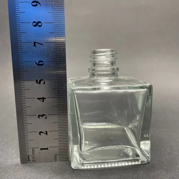 50 Ml Kare Model Cam Damlalıklı Şİşe , Gold Metal Kapaklı , 50 Cc Cam Damlalıklı Köşeli  Şişe x 6 Adet - Resim 2