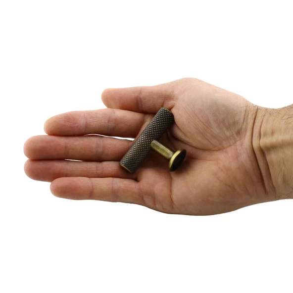 Doruk Düğme Eskitme Antik Sarı Metal Mobilya Mutfak Çekmece Kapak Dolap Dolabı Kulpu Kulbu Kulpları - 3
