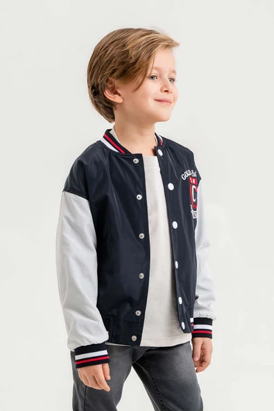 Su Geçirmez Fermuarlı Cepli Erkek Çocuk Ceket - 2