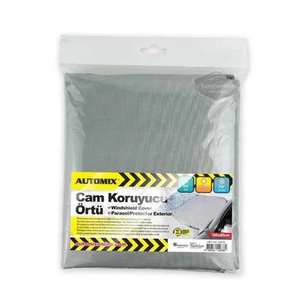 Oto Cam Koruyucu Örtü Ön Cam Brandası Araç Camı Buzlanma Önleyici Ve Koruyucu Branda Cam Üstü Kar Örtüsü Buz Brandası Güneş Önleyici 150 x 85 cm - 2