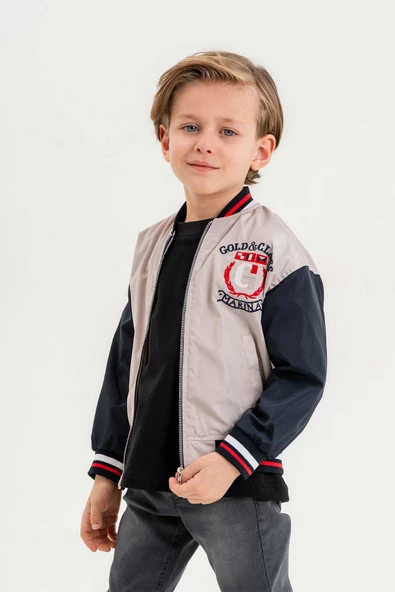 Su Geçirmez Fermuarlı Cepli Erkek Çocuk Ceket - 6