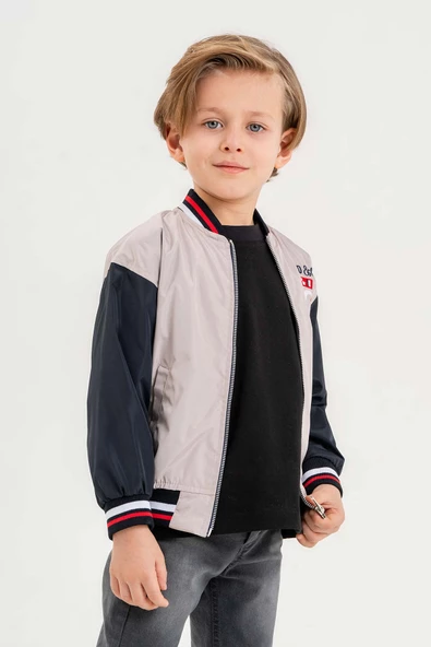 Su Geçirmez Fermuarlı Cepli Erkek Çocuk Ceket - 8