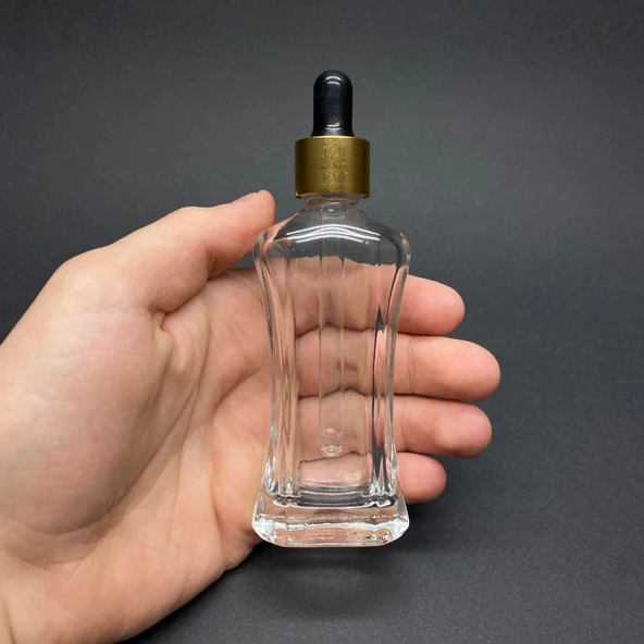 50 Ml Milano Model Cam Damlalıklı Şİşe , Gold Metal Kapaklı , 50 Cc Cam Damlalıklı Milano Şişe x 6 Adet ürün görseli