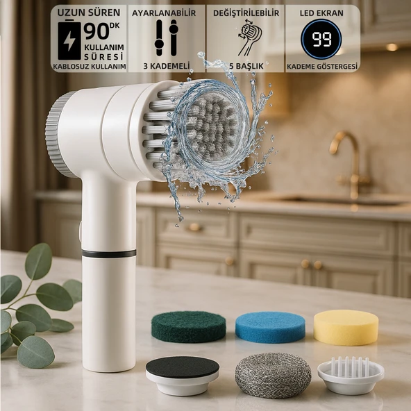 Mioji Mio CB160 Yeni Nesil 2000mAh Çok Amaçlı Temizlik Fırçası - Beyaz