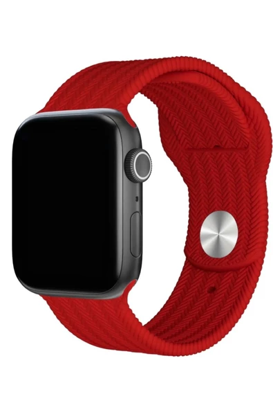 DKMProtect Apple watch 2 3 4 5 6 7 8 9 SE 42 44 45 49 mm Uyumlu A+ Silikon Hasır Desenli Kordon Bileklik