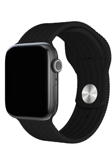 DKMProtect Apple watch 2 3 4 5 6 7 8 9 SE 42 44 45 49 mm Uyumlu A+ Silikon Hasır Desenli Kordon Bileklik